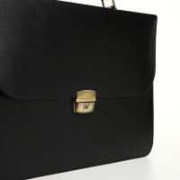 Сумка мужская деловая на клапане, цвет чёрный