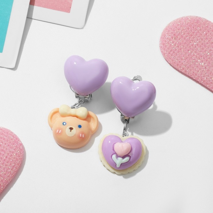 Клипсы детские &laquo;Выбражулька&raquo; животные, медведица, цветные