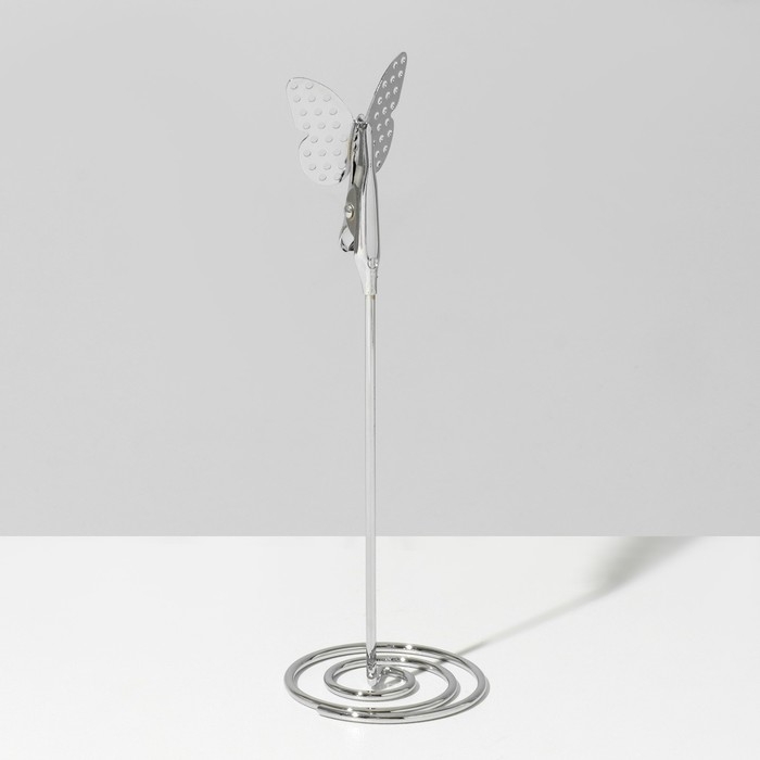 Ценникодержатель с зажимом &laquo;Бабочка&raquo;, 4,5&times;4,5&times;13 см, цвет серебро