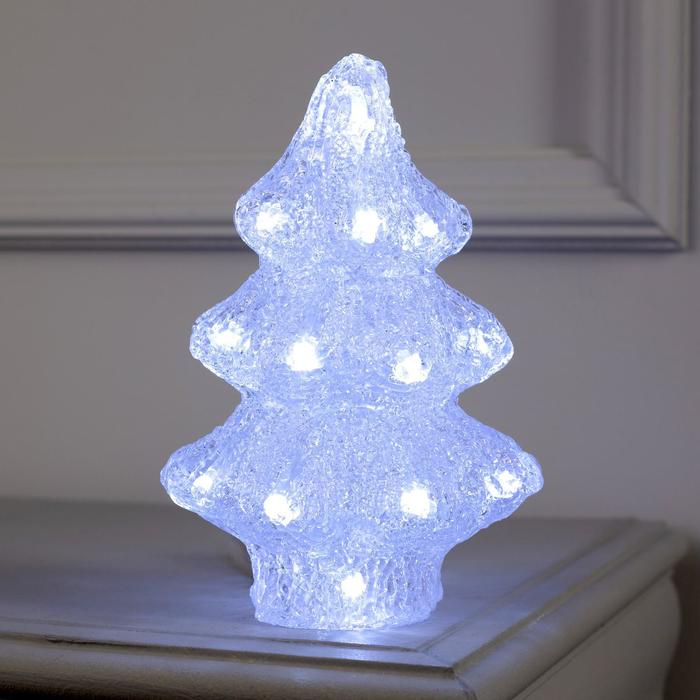 Светодиодная фигура &laquo;Ёлочка&raquo; 7 &times; 21 &times; 7 см, акрил, 20 LED, батарейки ААх2 (не в комплекте), свечение белое