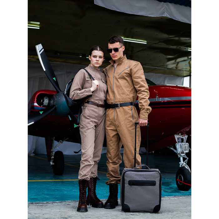 Пилот-кейс 16", &laquo;Сакси&raquo;, отдел на молнии, наружный карман, цвет коричневый