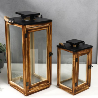 Подсвечник дерево "Лаконичность" набор 2 шт 31х15х15 49х20х20 см