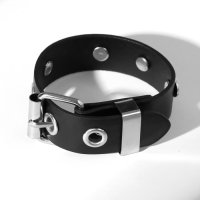 Браслет кожа &laquo;Хардкор&raquo; сердца, цвет чёрный в серебре