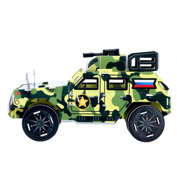 3D Конструктор из пенокартона «Военный внедорожник», 46 деталей 3D Конструктор из пенокартона «Военный внедорожник», 46 деталей