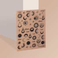 Наклейки для ногтей &laquo;MOON&raquo;, объёмные, цвет чёрный