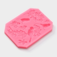 Молд Доляна &laquo;Птицы&raquo;, силикон, 11,5&times;9 см, цвет розовый