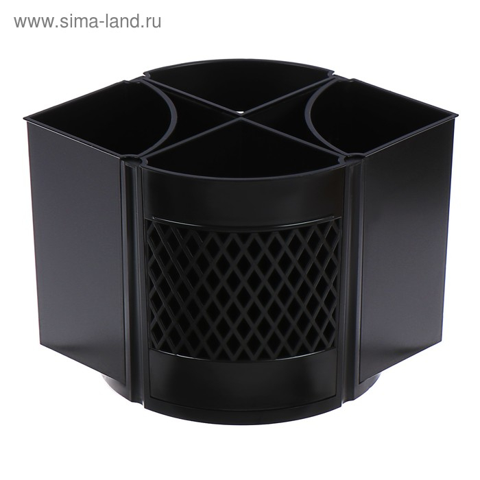 Подставка-органайзер для канцелярии "Квартет-360", черная