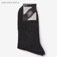 Носки мужские шерстяные цвет чёрный рубчик, размер 29