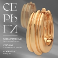 Серьги металл «Аккорд» круг полосы, цвет золото Серьги металл «Аккорд» круг полосы, цвет золото