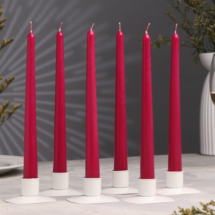 Свеча античная ароматическая "Вишня", 2,3х 24,5 см, 5 ч, 55 г, бордовая