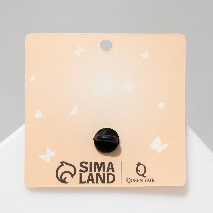 Новый год! Символ года 2025! Значок &laquo;Змейка&raquo; счастливая, цвет розовый в чёрном металле