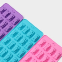 Форма для мармелада Доляна &laquo;Автомобили&raquo;, силикон, 22&times;10&times;1,8 см, 20 ячеек (3,2&times;1,8 см) цвет МИКС