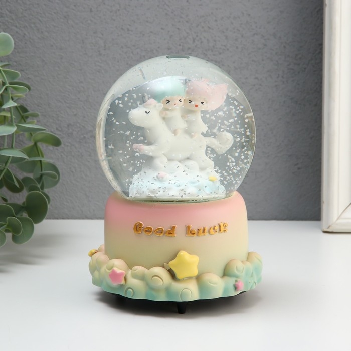 Сувенир полистоун водяной шар музыка, свет "Морской львенок" МИКС 8х8х12 см