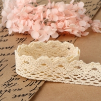 Кружево вязаное, 25 мм &times; 15 &plusmn; 1 м, цвет бежевый