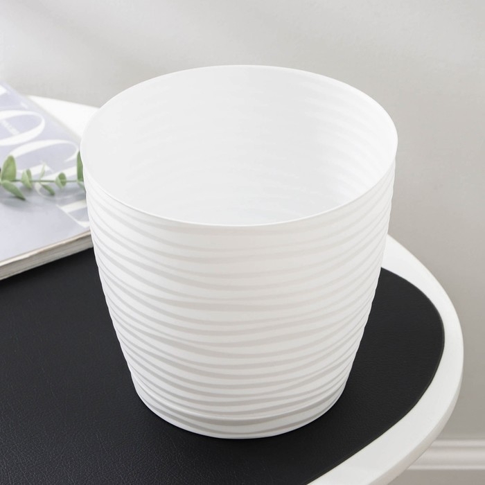 Горшок с поддоном &laquo;Дюна&raquo;, 3 л, цвет белый