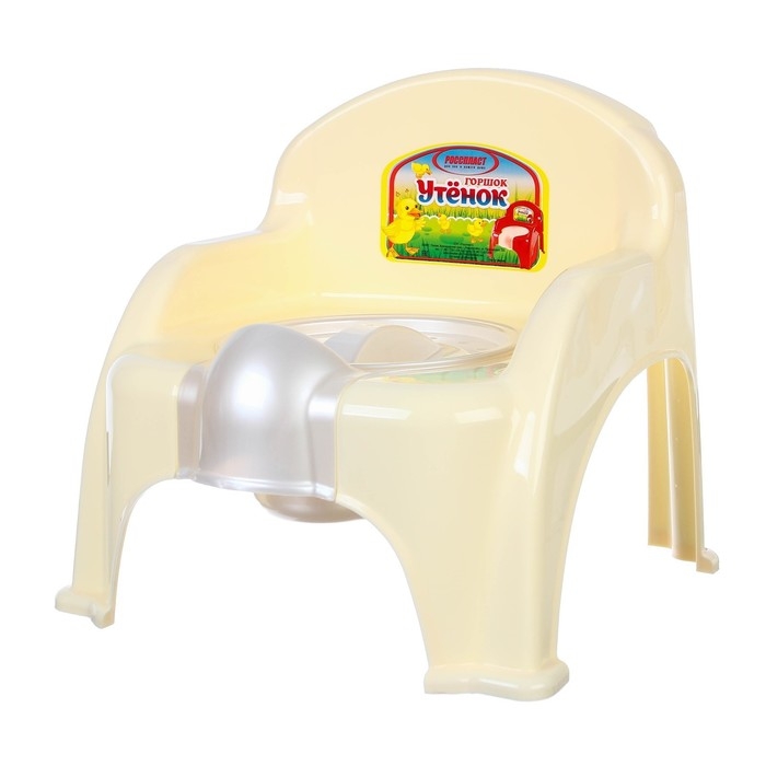 Горшок детский «Утенок» с крышкой, слоновая кость / белый 310х295х280мм Горшок детский «Утенок» с крышкой, слоновая кость / белый 310х295х280мм