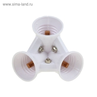 Переходник Ecolа, с цоколя E27 на 3хE27, белый