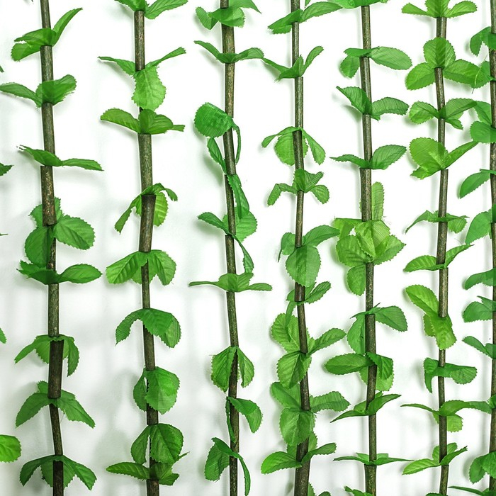 Занавеска декоративная «Листики», 90×164 см, 12 нитей, цвет зелёный Занавеска декоративная «Листики», 90×164 см, 12 нитей, цвет зелёный