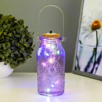 Ночник "Деллос" LED от батареек фиолетовый 7х7х17,5 см RISALUX Ночник "Деллос" LED от батареек фиолетовый 7х7х17,5 см RISALUX