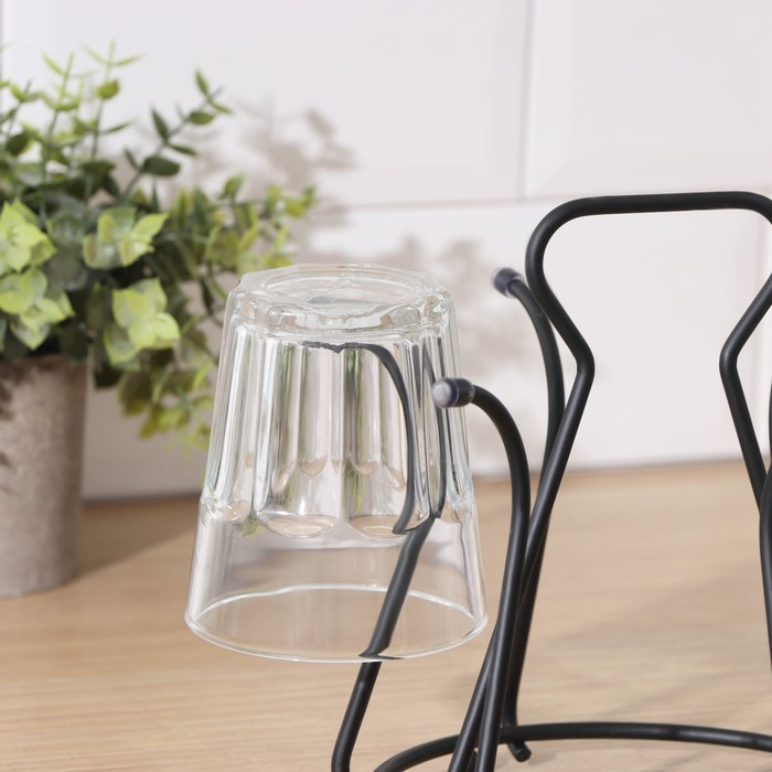 Подставка для стаканов Доляна, 20&times;20&times;18 см, цвет чёрный