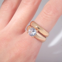 Набор колец 2 штуки «Классика» кристалл, цвет белый в золоте, безразмерное Набор колец 2 штуки «Классика» кристалл, цвет белый в золоте, безразмерное