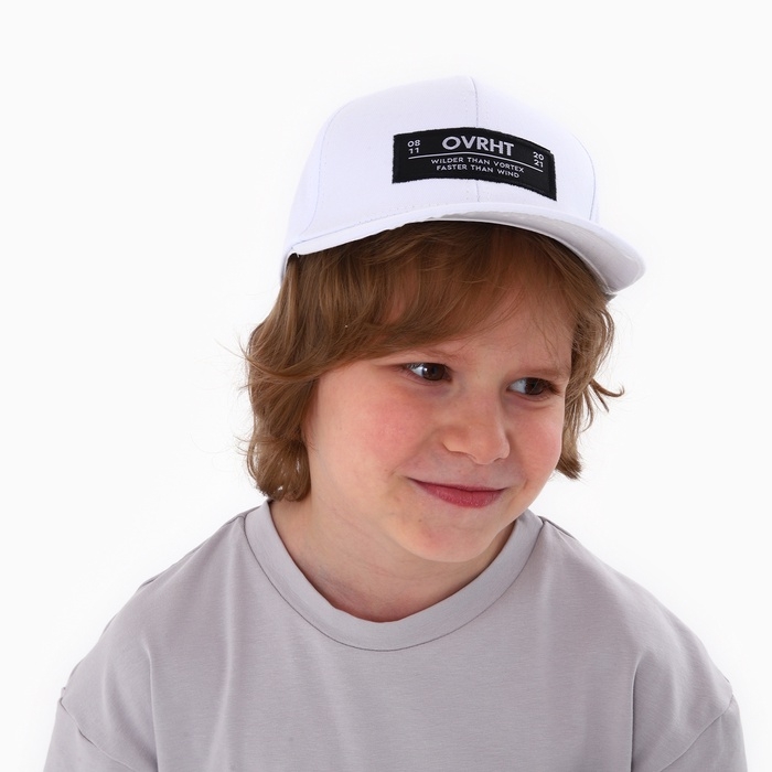 Кепка детская для мальчика для девочки OVRHT, цвет белый, р-р 52-54, 5-7 лет Кепка детская для мальчика для девочки OVRHT, цвет белый, р-р 52-54, 5-7 лет