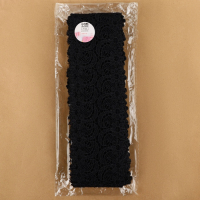 Кружево гипюровое, 65 &plusmn; 5 мм &times; 6,8 &plusmn; 0,5 м, цвет чёрный