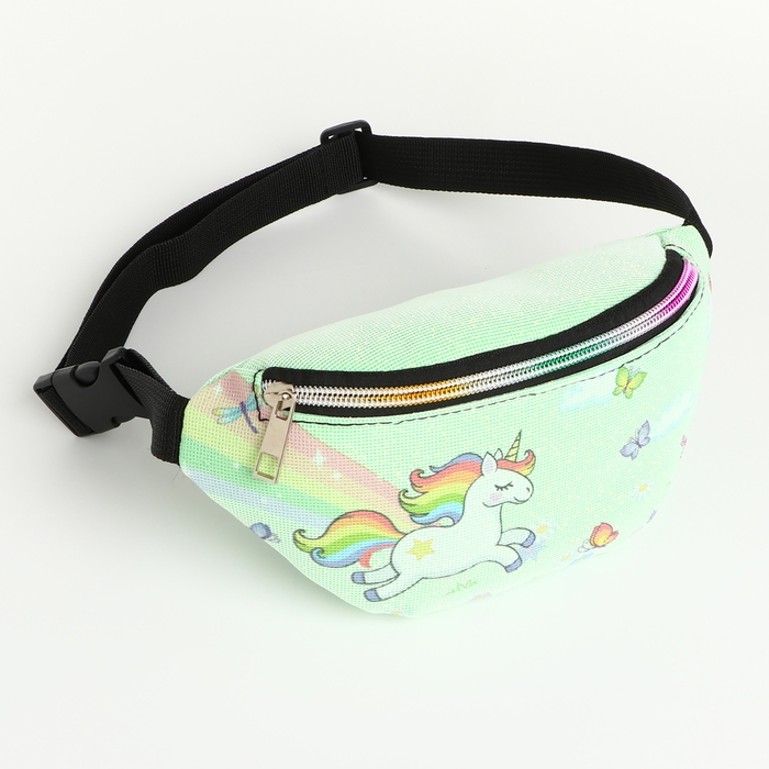 Сумка поясная детская на молнии «Выбражулька», цвет зелёный Сумка поясная детская на молнии «Выбражулька», цвет зелёный