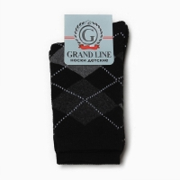 Носки детские махра внутри, цвет чёрный/ромбы, размер 22 Носки детские махра внутри, цвет чёрный/ромбы, размер 22