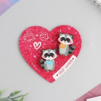 Набор парных значков &laquo;Енотики&raquo;, 2 шт., 9,5 х 8,7 см