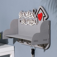 Ключница с полкой "Дом, там где..." красное сердце 28 х 23 х 7,5 см Ключница с полкой "Дом, там где..." красное сердце 28 х 23 х 7,5 см