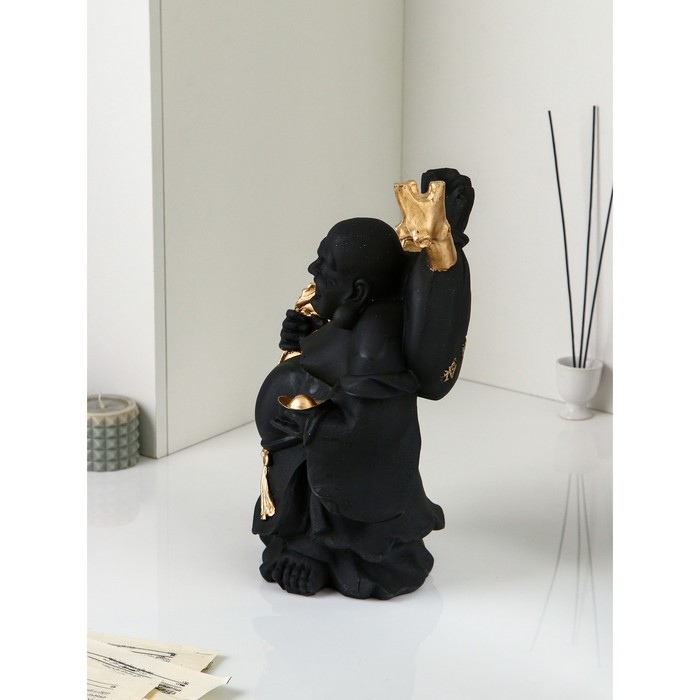 Фигура &laquo;Нэцкэ&raquo;, полистоун, 40 см, цвет черный матовый