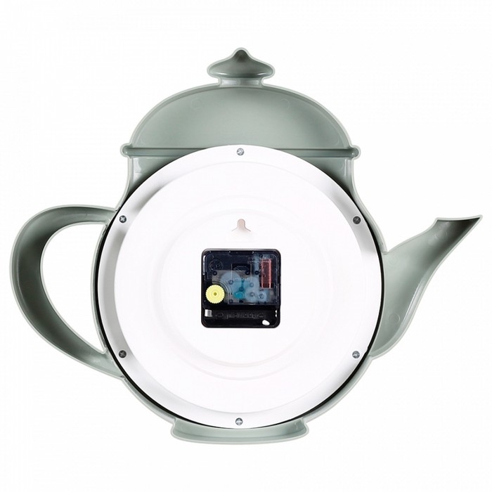 Часы настенные, для кухни "Чайник", бесшумные, 29 х 34 см, оливковые