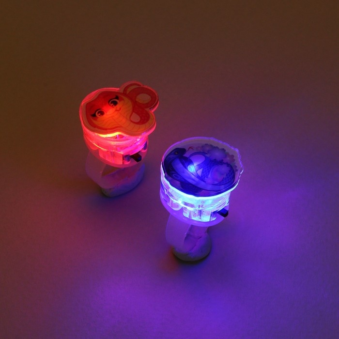 Кольцо с огоньком новогоднее &laquo;Змейка&raquo;, на Новый год, микс, 3 х 3 х 3 см