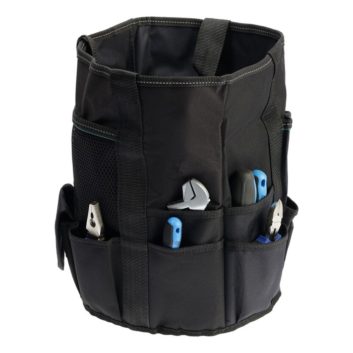 Сумка-органайзер ТУНДРА, круглая, для хранения и переноски инструмента, 19 карманов