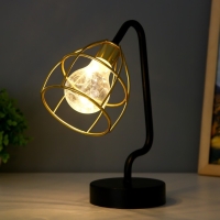 Ночник "Лофт" LED от батареек 3хАА чёрно-золотой 25х20х10 см RISALUX Ночник "Лофт" LED от батареек 3хАА чёрно-золотой 25х20х10 см RISALUX