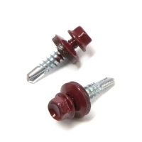 Саморезы кровельные 5,5х25 мм, RAL3005 цвет бордовый, 200 шт. Саморезы кровельные 5,5х25 мм, RAL3005 цвет бордовый, 200 шт.