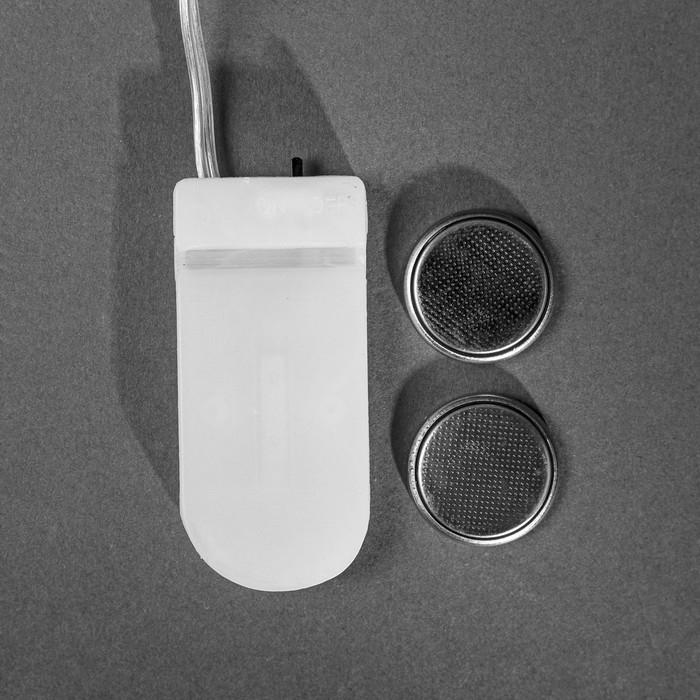 Гирлянда &laquo;Нить&raquo; 5 м роса, IP20, серебристая нить, 50 LED, батарейки CR2032х2 (в комплекте), свечение белое