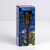 Садовый светильник Uniel на солнечной батарее &laquo;Факел&raquo;, 7.5 &times; 48 &times; 7.5 см, эффект пламени