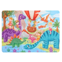 Макси-пазлы 2 в 1 «Единороги + динозавры №4», 24 и 24 элементов Макси-пазлы 2 в 1 «Единороги + динозавры №4», 24 и 24 элементов