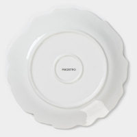 Тарелка фарфоровая обеденная Magistro &laquo;Роза&raquo;, d=22,5 см, цвет белый