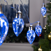 Гирлянда &laquo;Нить&raquo; 3 м с насадками &laquo;Лампочки капля&raquo;, IP20, прозрачная нить, 80 LED, свечение синее, 8 режимов, 220 В