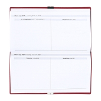 Еженедельник датир 2025г 175х95мм мягк обл иск кож 64л ESCALADA, бл тис, бл 70 г/м&sup2;,красный