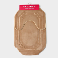 Коврики для ванной и туалета Доляна &laquo;Гранж&raquo;, 2 шт: 40&times;50 см, 50&times;80 см, цвет бежевый