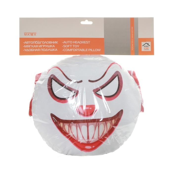 Подушка на подголовник МАТЕХ 18+ LINE, Пустые глаза, 30 х 30 х 10 см, красный