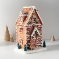 Сувенир полистоун свет "Пряничный домик в глазури с пряничкой, ёлками" 17х12х25,5 см Сувенир полистоун свет "Пряничный домик в глазури с пряничкой, ёлками" 17х12х25,5 см