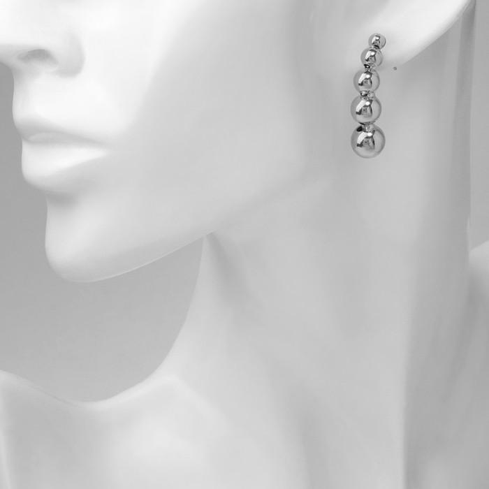 Серьги металл &laquo;Богема&raquo; круги, цвет серебро