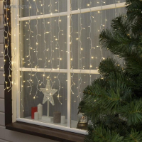 Гирлянда «Занавес» 2 × 1.5 м, IP44, УМС, белая нить, 360 SMD-LED, свечение тёплое белое, 220 В Гирлянда «Занавес» 2 × 1.5 м, IP44, УМС, белая нить, 360 SMD-LED, свечение тёплое белое, 220 В