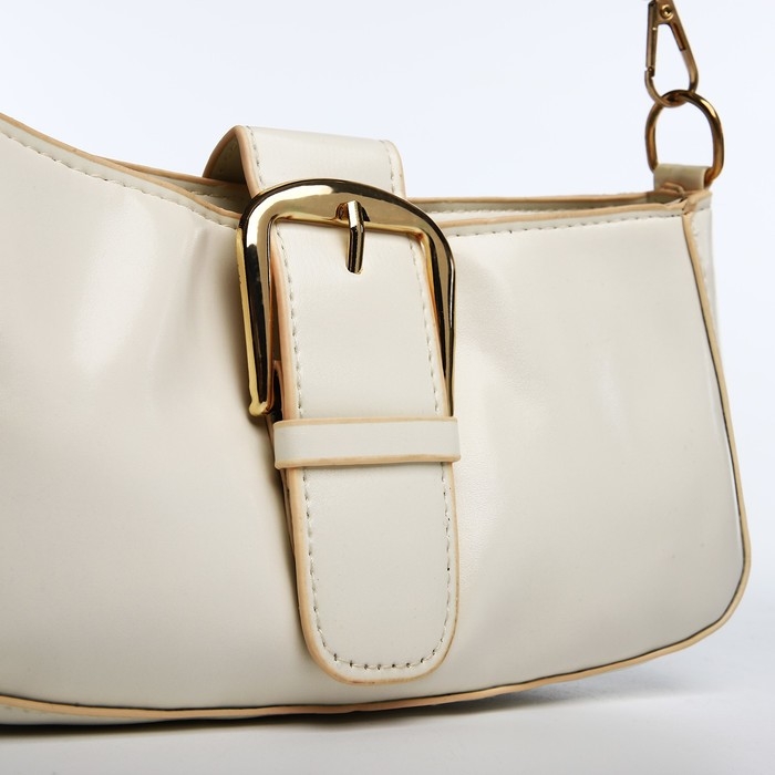 Сумка-багет на молнии, цвет белый