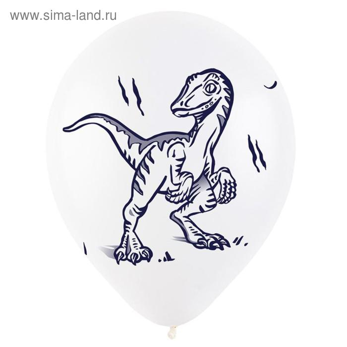 Шар латексный 12" &laquo;Динозавры&raquo;, пастель-кристалл, 4-сторонний, набор 100 шт., МИКС